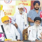 Advocate Amar Singh Chahal (sitting - right corner) and Journalist Dalbir Singh (sitting - left corner) with family members of victims of Fake encounters in Punjab. (Jalandhar - 14 July, 2013)