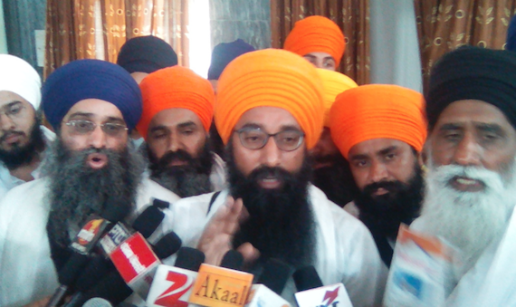 Damdami Taksal pracharaks addressing the media persons