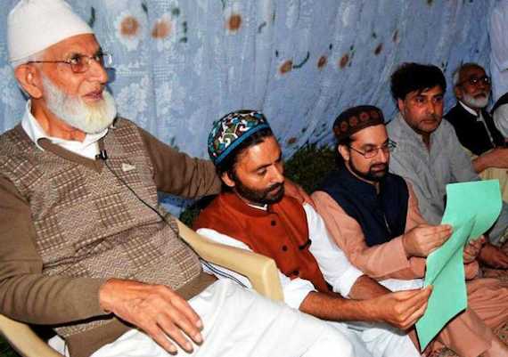 From L to R: Satad Ali Geelani, Yasin Malik, Omar Farooq