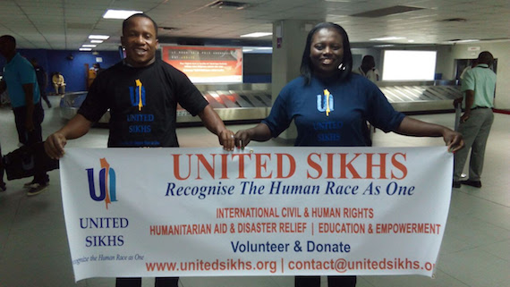 Luna Charles UNITED SIKHS coordinator with our volunteer in Haiti