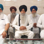 From left to Right: Bhai Satnam Singh Jhanjian, Bhai Bhupinder Singh Bhalwan, Bhai Hardeep Singh Mehraj, Bhai Daljit Singh, Bhai Sukhdev Singh Dod and Bhai Narein Singh Chaura
