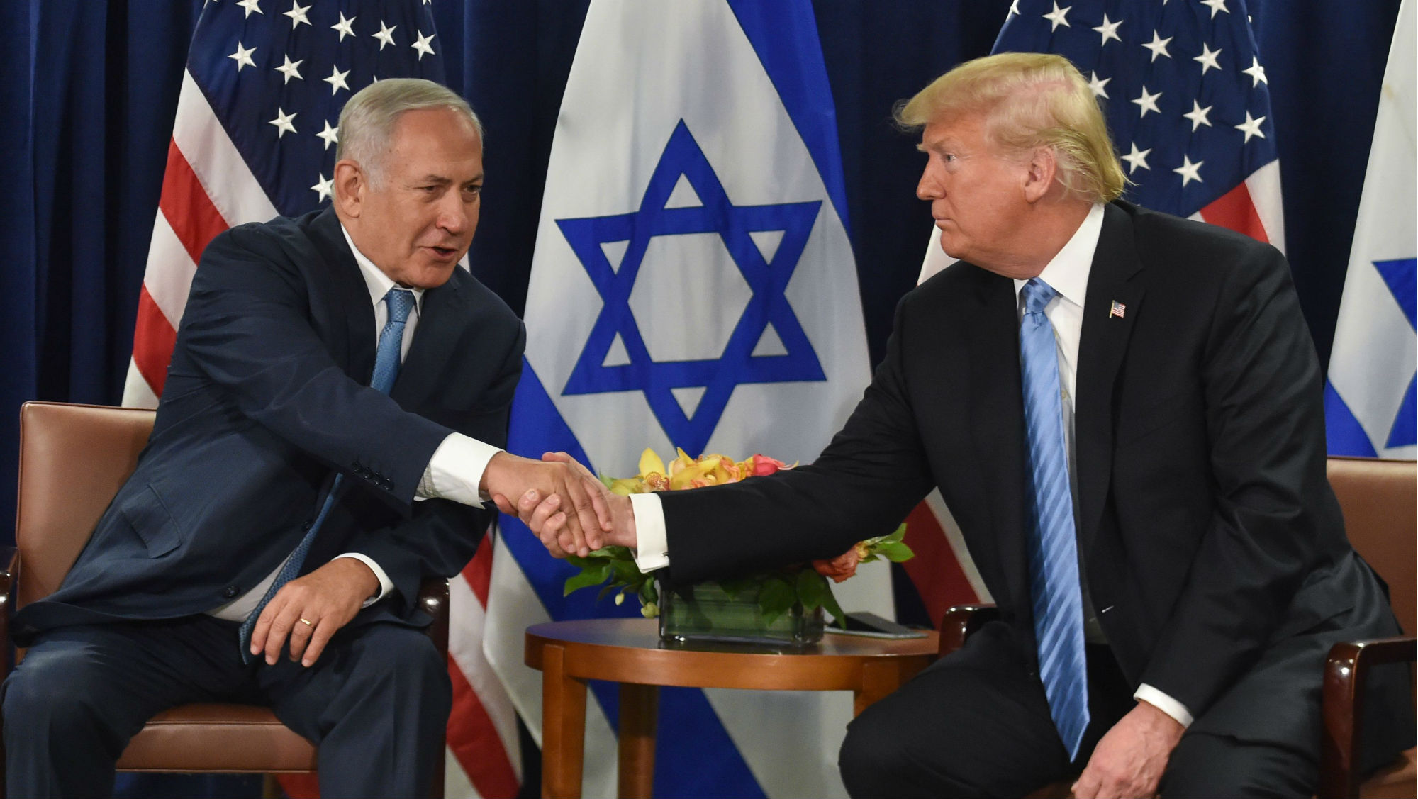 Benjamin Netanyahu, the Prime Minister of Israel (L) and Donald Trump, the former President of the United States (R)