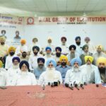 Organizers of three day debate about policy and structure of Shiromani Akali Dal addressing press conference at Mastuana Sahib on 29 July 2025 (Photo Sikh Siyasat News)