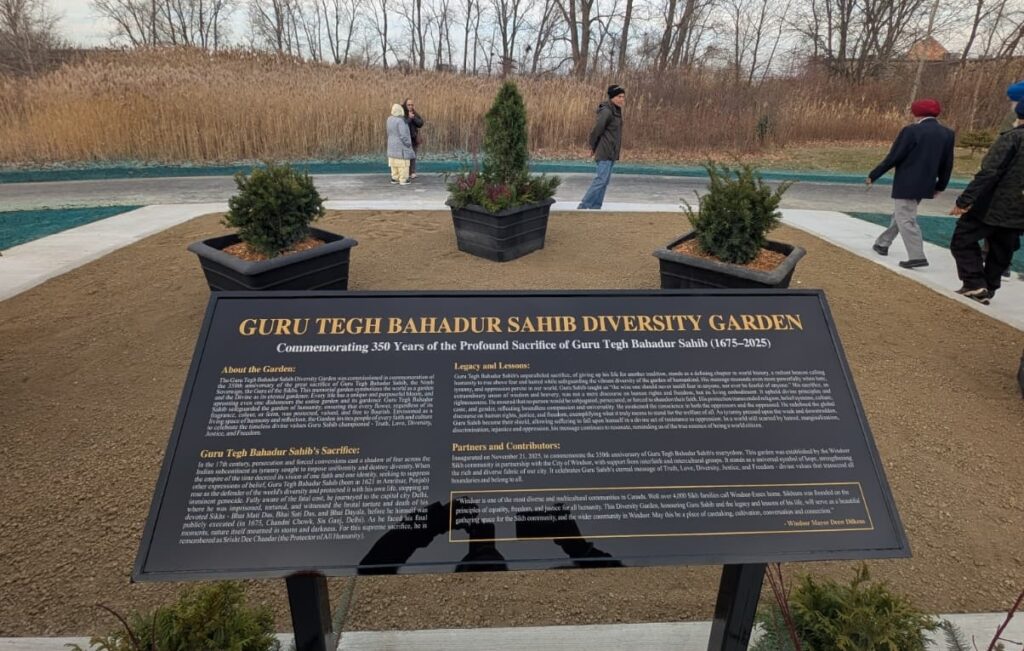 350th Martyrdom Anniversary Guru Tegh Bahadur Sahib | Diversity Garden inaugurated in Windsor