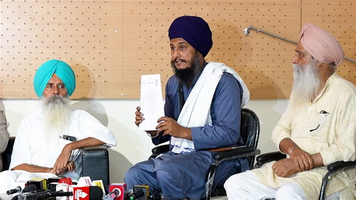 Parmjeet Singh Gazi (Center), Prof Sham Singh (Left) and Senior Journalist Jaspal Singh Sidhu (Right)