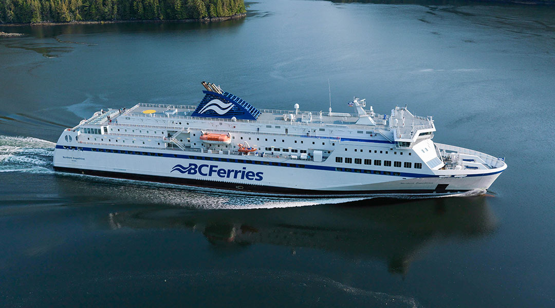 BC Ferries vessel underway on the B.C. coast.