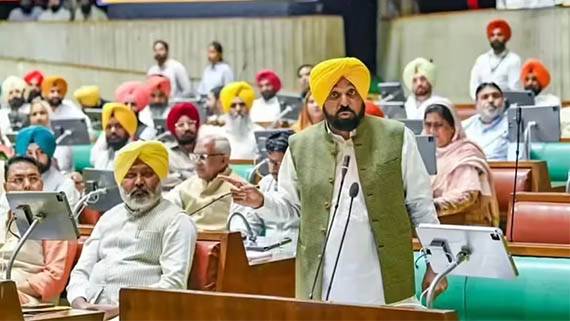 Bhagwant Mann During special Vaisakhi session of the Punjab Vidhan Sabha held at Sri Anandpur Sahib