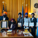 Mayor Swarnjit Singh Presenting Citation to Deep Singh, Gen Secretary World Gatka Federation