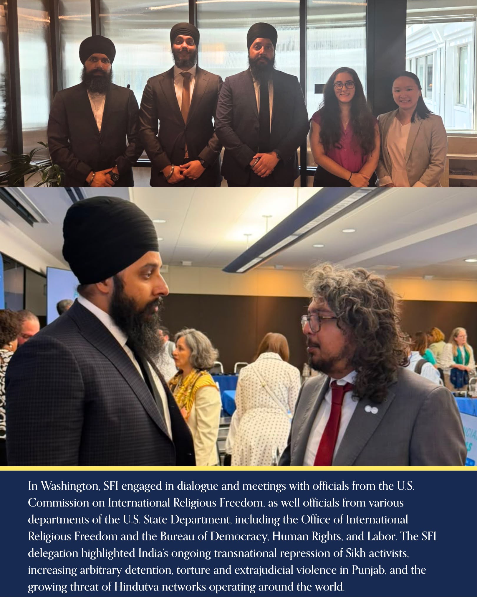 SFI engages U.S. officials on Sikh human rights and transnational repression.