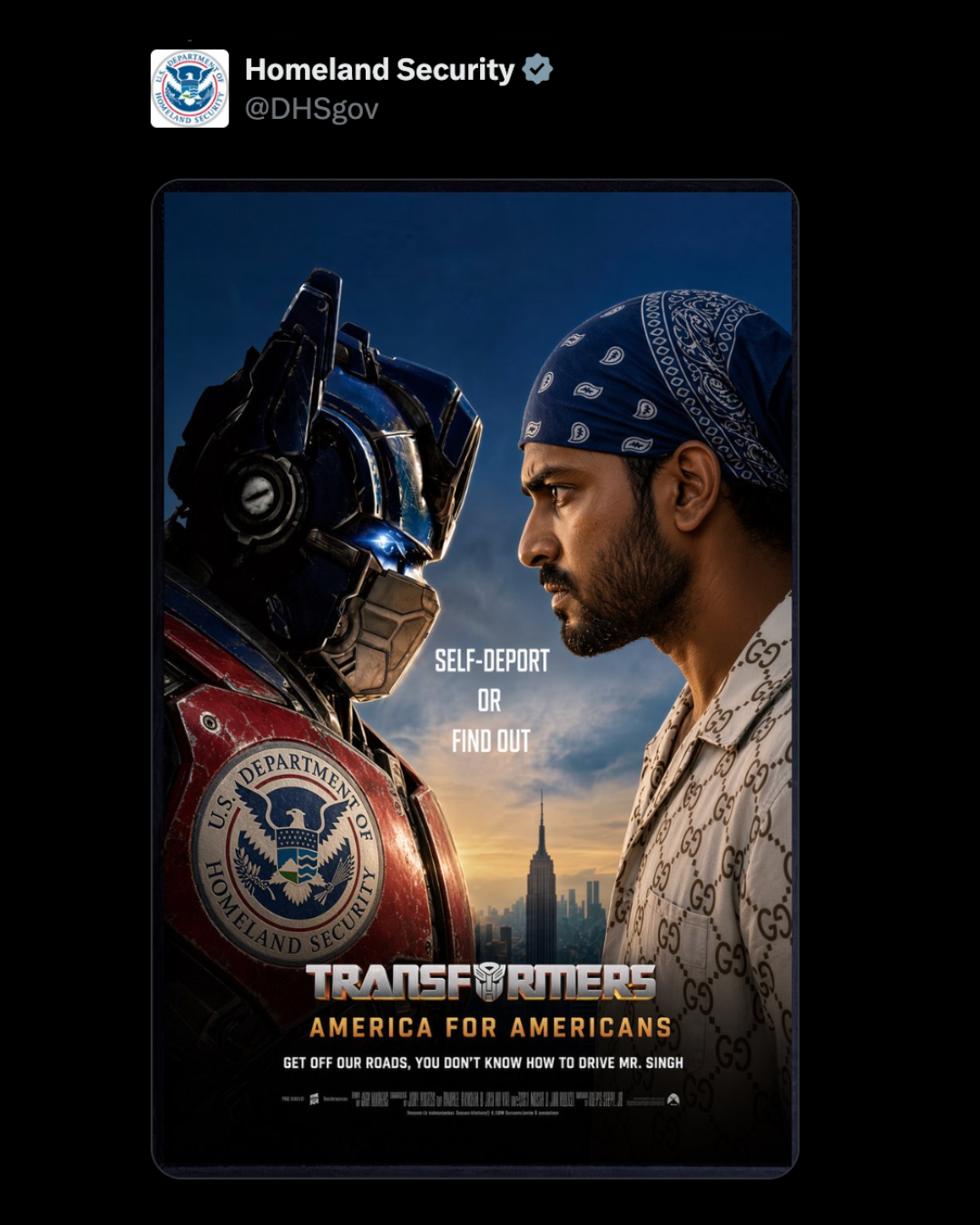 The controversial DHS “Mr. Singh” poster condemned by the American Sikh Council.