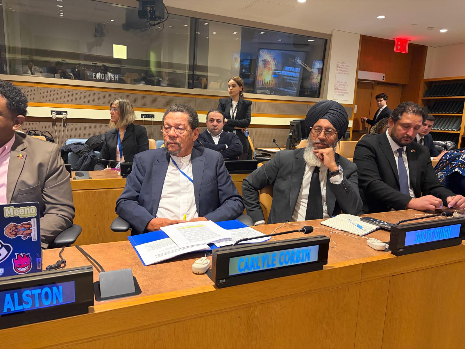 Jasjit Singh and other participants at the “Right of Return and Decolonization” conference during the 81st UN General Assembly