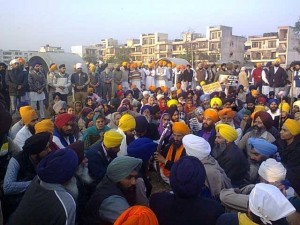Sikhs staged protest outside Chandigarh Model Jail, Burrail Sikhs staged protest outside Chandigarh Model Jail, Burrail