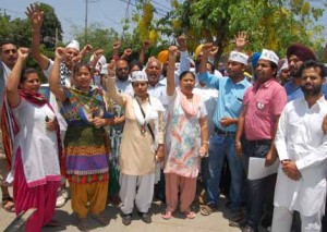 Aam Aadmi Party (AAP) leaders at Jalandhar