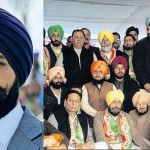 Bikram Majithia (L) - Congress Leaders on ralley hunger strike (R)