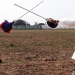 Gatka instructor Avtar Singh (R) and another demonstrating gatka at Punjab University Patiala sports ground [File Photo]