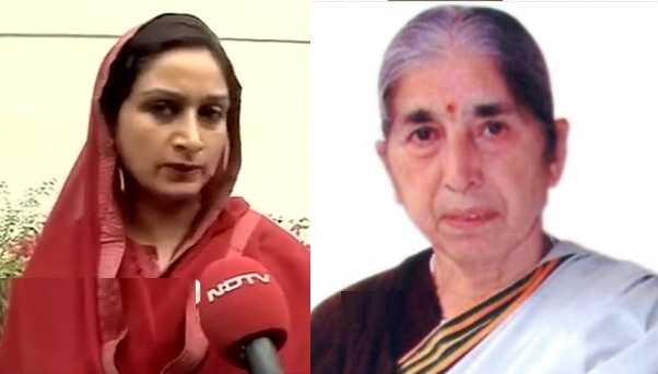 Harsimrat Badal (L) and Lakshmi Kanta Chawla (R)