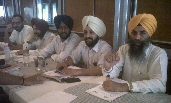 AISSF and SJF representatives addressing media persons