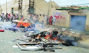 Khulli Soch evening paper's offce vandalized; office furniture set ablaze
