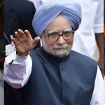Parkash Singh Badal (L), Manmohan Singh (C) and Sukhbir Badal (R)