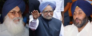 Parkash Singh Badal (L), Manmohan Singh (C) and Sukhbir Badal (R) Parkash Singh Badal (L), Manmohan Singh (C) and Sukhbir Badal (R)