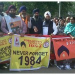 Protest outside Delhi Court by family members of victims of Sikh Genocide 1984 and others