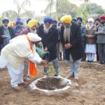 SGPC President Avtar Singh Makkar planting a ceremonial tree at Naulakha Garden (January 31, 2013)