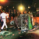 Several vehicles including police vans torched in Tilak Vihar on August 15, 2013