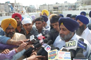 Sukhbir Badal addressing media [File Photo]