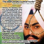 Campaign Against the Death Penalty in India - conference at Delhi on May 10